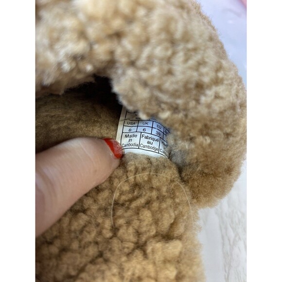 UGG COZETTA CHESTNUT CURLY SHEEPSKIN COMFORT SLIPPERS, WOMEN US 8/ EUR 39 - Picture 9 of 9